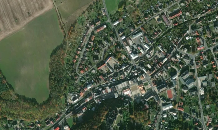 Dům čp. 412 – letecký pohled