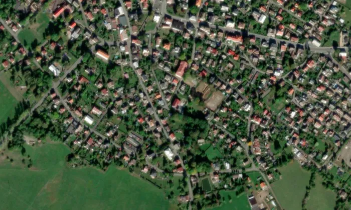 Dům čp. 43 – letecký pohled