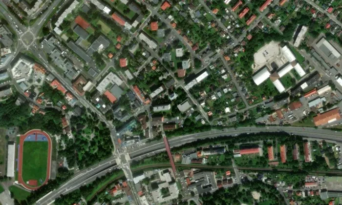 Dům čp. 500 – letecký pohled