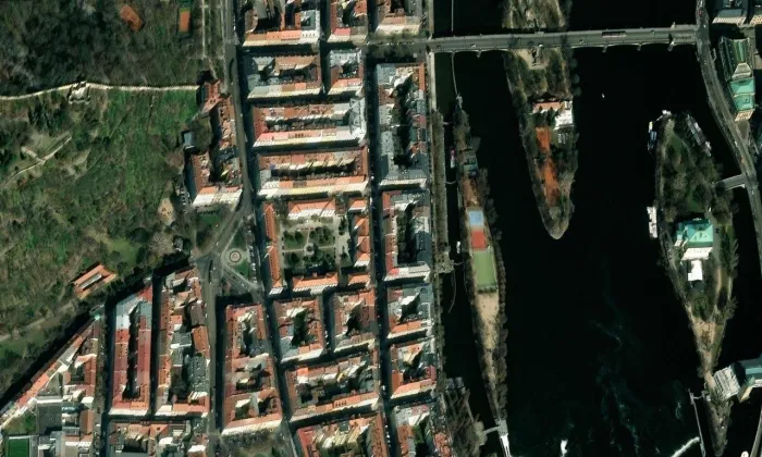 Dům čp. 542 ve Zborovské ulici – letecký pohled