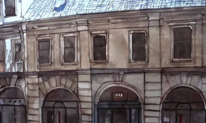 Dům Bílý zvon – akvarel