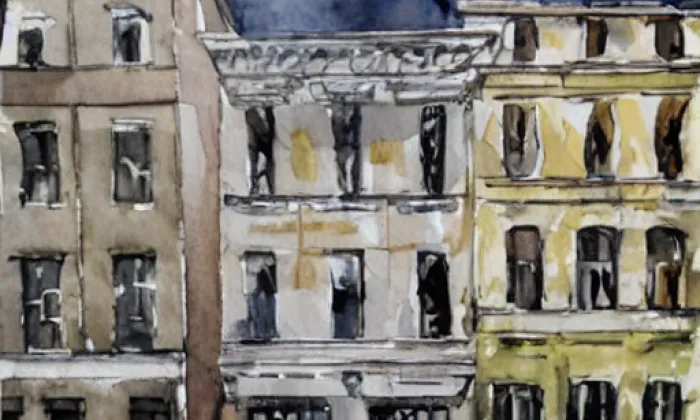 Dům Daudlebských – akvarel