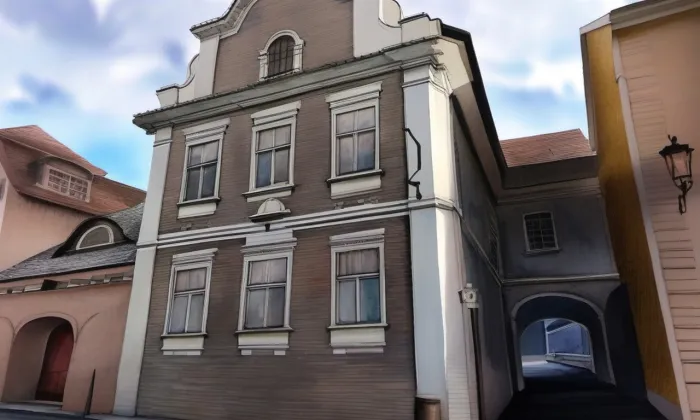 Dům Dlouhá 96 – akvarel