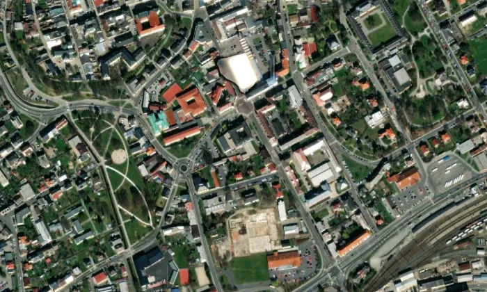 dům rodiny Primavesi – letecký pohled