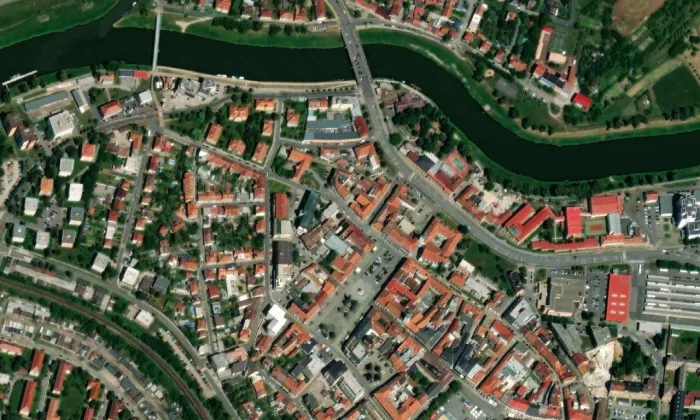 Dům svaté Alžběty s kaplí – letecký pohled