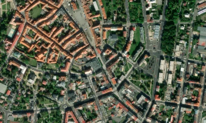 Dům U dvou arciknížat – letecký pohled