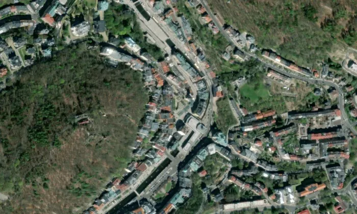 dům Walter Scott – letecký pohled