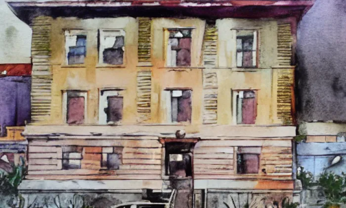 Dolní Landhauska – akvarel