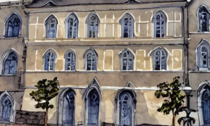 Dolní náměstí 10 – akvarel