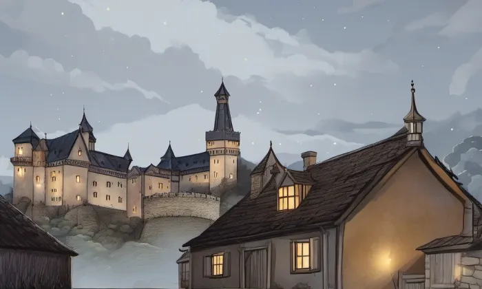 Dolní zámek Skalná – noc