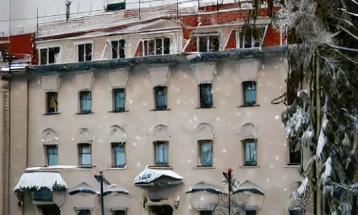 Domy čp. 3, 4, 8 – winter