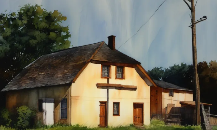 Dvě celní kola – akvarel