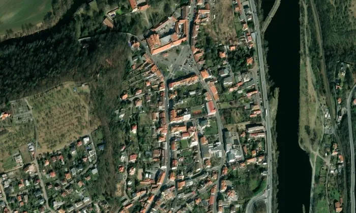 Elišky Přemyslovny čp. 451 – letecký pohled