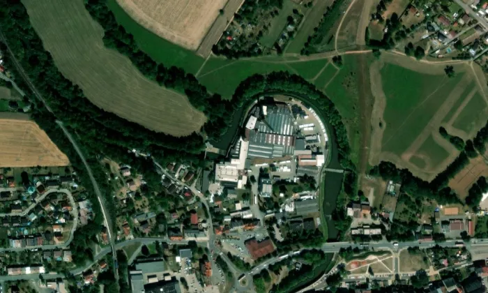 Ettrichova vila – letecký pohled