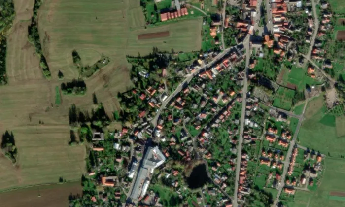 Evangelická škola – letecký pohled