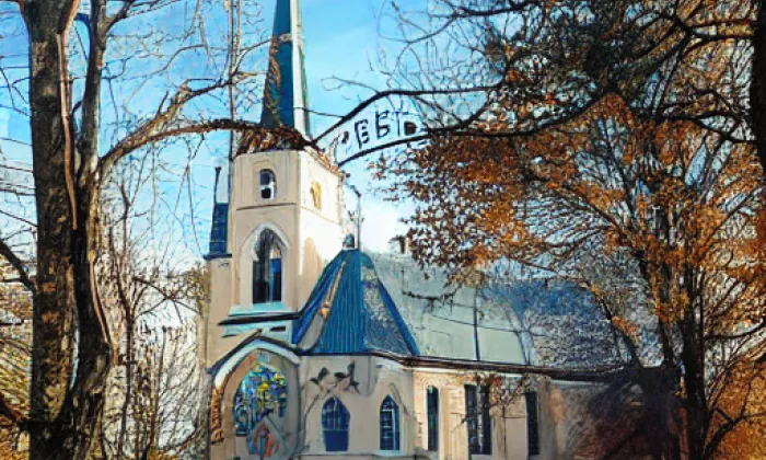 Evangelický kostel (Žatec) – akvarel