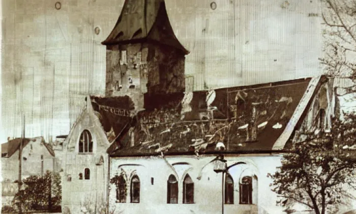 Evangelický kostel (Bořislav) – noc