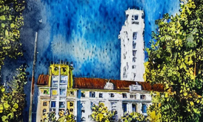 evangelický kostel (Boskovice) – akvarel