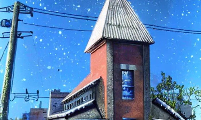 Evangelický kostel (Horní Blatná) – noc