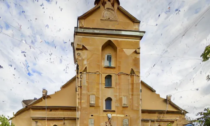 Evangelický kostel apoštolů Petra a Pavla Na Nivách – akvarel