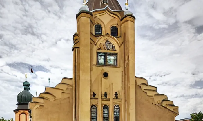Evangelický kostel apoštolů Petra a Pavla Na Nivách – jaro