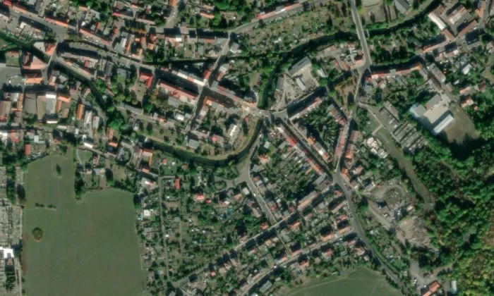 evangelický kostel Pána Ježíše – letecký pohled