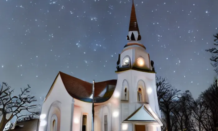 evangelický kostel v Šumperku – noc