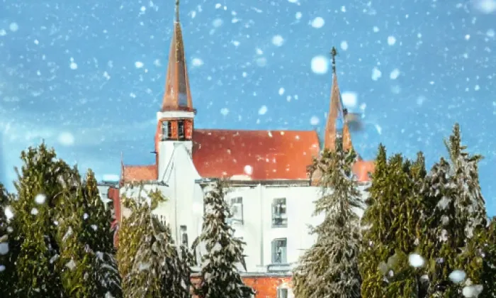 evangelický kostel v Dvakačovicích – winter