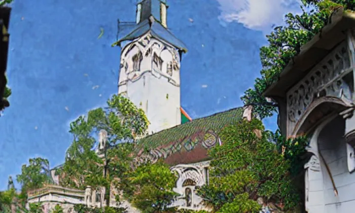evangelický kostel v Janských Lázních – iluminace