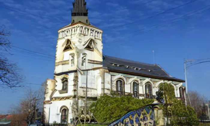 evangelický kostel v Krouně – iluminace