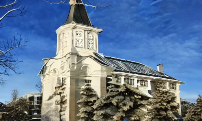 evangelický kostel v Krouně – winter