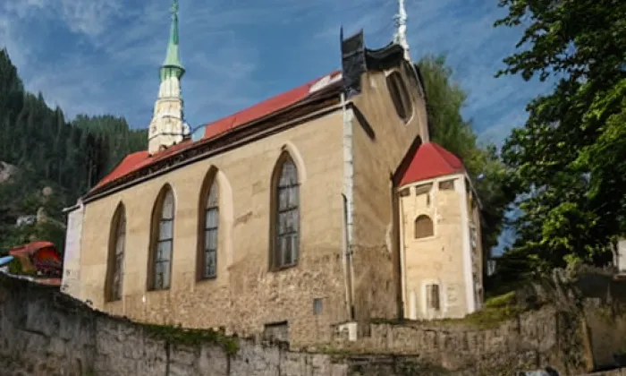 evangelický kostel v Moravské Chrastové – noc