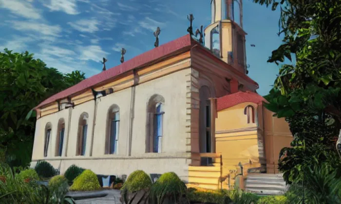 evangelický kostel v Moravské Chrastové – léto