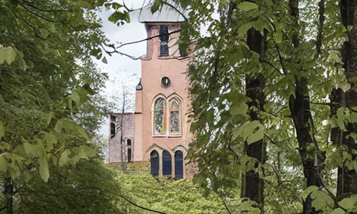 evangelický kostel v Růžové – spring