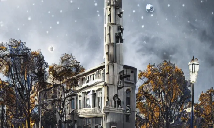 evangelický kostel ve Střešovicích – noc