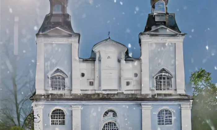 evangelický kostel ve Vanovicích – zima