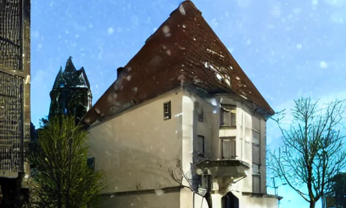 evangelický kostel ve Vysoké – winter