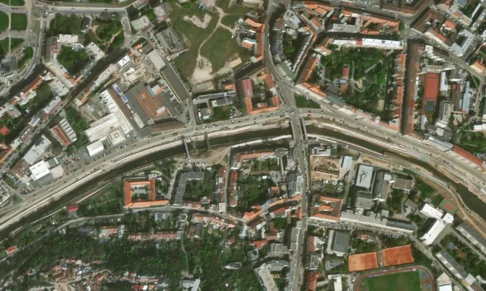 Fakulta architektury Vysokého učení technického v Brně – letecký pohled