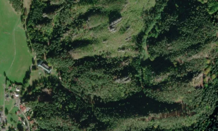 Falkenštejn – letecký pohled