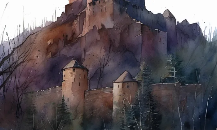 Falkenštejn – akvarel