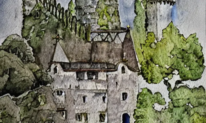 Falkenberk – akvarel