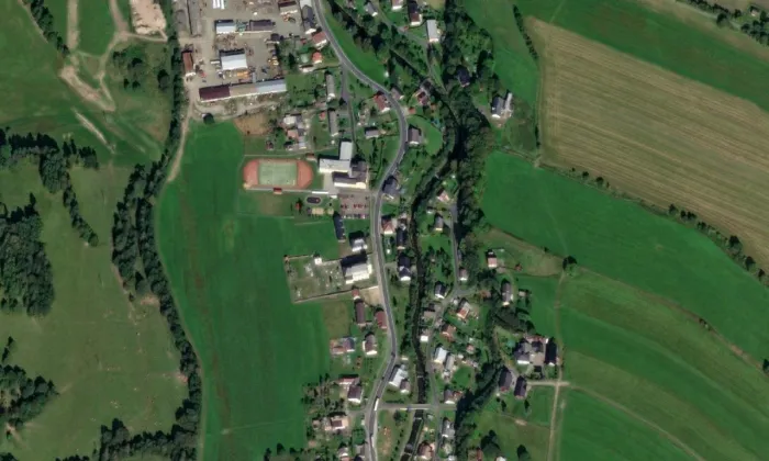Fara (Bělá pod Pradědem) – letecký pohled