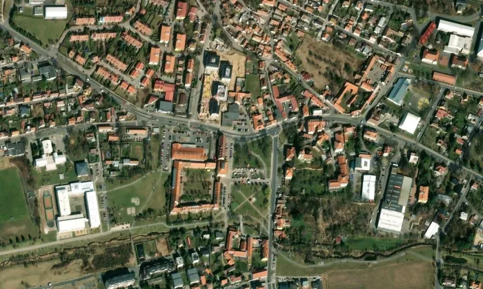 Fara (Hostivice) – letecký pohled