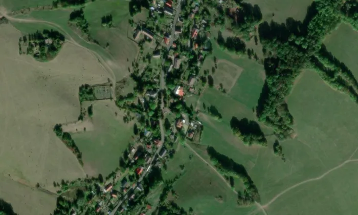 Fara (Valkeřice) – letecký pohled