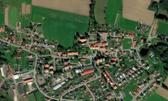 fara Malonty – letecký pohled