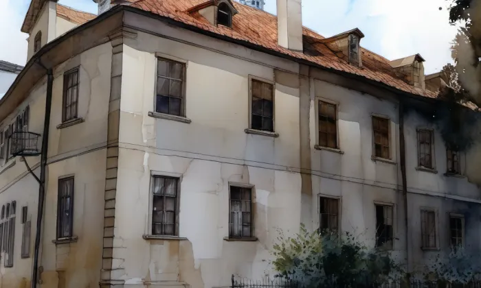 fara u sv. Vojtěcha, Praha – akvarel