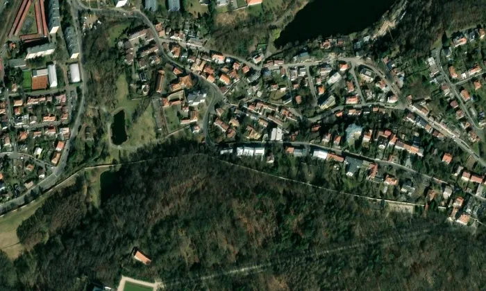 Fara v Liboci – letecký pohled