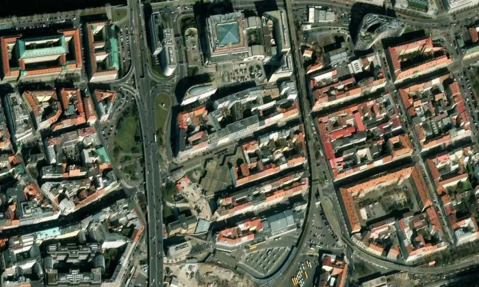 Florenc – letecký pohled