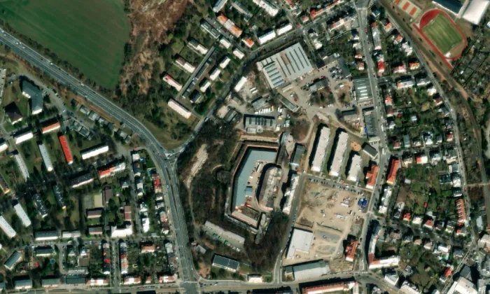 Fort Galgenberg – letecký pohled