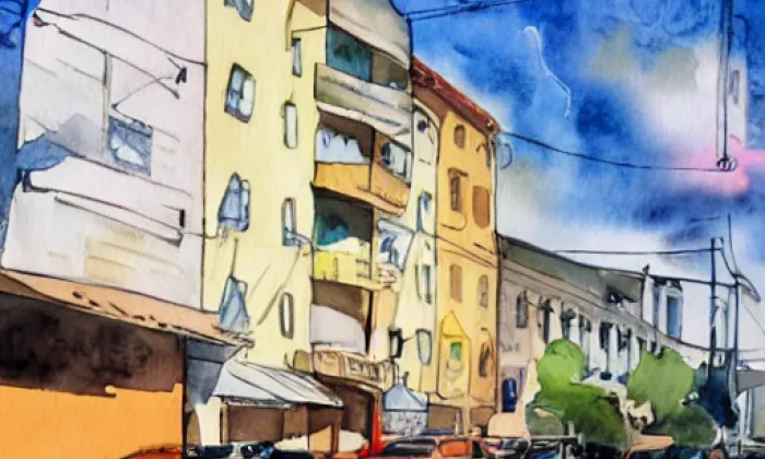 Francouzská (Zábrdovice (Brno-střed)) – akvarel
